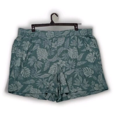 Sonoma Goods for Life Shorts Womens Size 2X Green Tropical Resort Cruise New