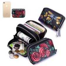 Foral Women's Wallet Genuine Leather Credit Card Holder Coin Purse Pocket Zipper