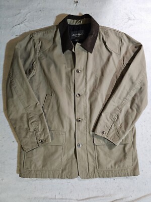 Eddie Bauer Classic Canvas Button Down Lined Field Chore Jacket Mens Sz XL Tall