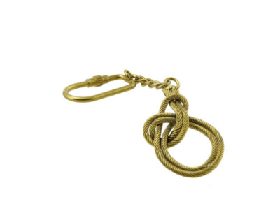 Antico Portachiavi Ottone Ancora Vintage Solido Ciondolo Da - Foto 12