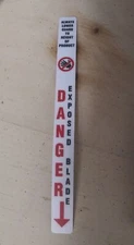 BLADE GUARD DANGER SAFETY DECAL FITS ALL HOBART MODEL MEAT SAW
