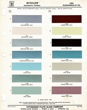 1962 Oldsmobile Ninety Eight Super Dynamic 88 Starfire F-85 Paint Chips Ppg