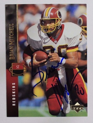 Brian Mitchell # 298 Wash Redskins Signed 1994 UPPER DECK Autographed RARE 15A