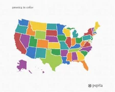 America In Color Needlepoint Kit or Canvas