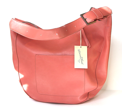 Women's Slouchy Purse Hobo Shoulder Bag Coral Pink Adjustable Strap NWT