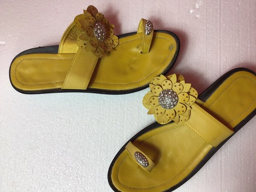 yellow bling sandals