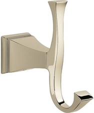 NEW Delta DOUBLE ROBE HOOK POLISHED NBICKEL FINISH 75135-PN Dryden Collection.