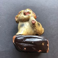 Antique Chinese terra cotta  miniature temple dog, c1910