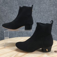 Kurt Geiger Boots Youth 2 Mini Elmer Bootie Black Knit Pull On Block Ankle Top