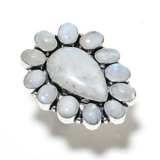 Rainbow Moonstone Gemstone 925 Sterling Silver Gift Jewelry Ring Size 8 w561