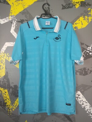 Swansea City Training Jersey Football Polo Blue Joma Polyester Mens  2XL ig93