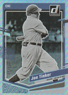 JOE TINKER 2023 DONRUSS SEASON STAT HOLO SILVER PARALLEL 62/291