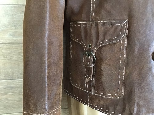 Linea Selecta Womens Tan Brown Leather Smart Fitted Jacket SIZE 38 - MEDIUM - Picture 8 of 17