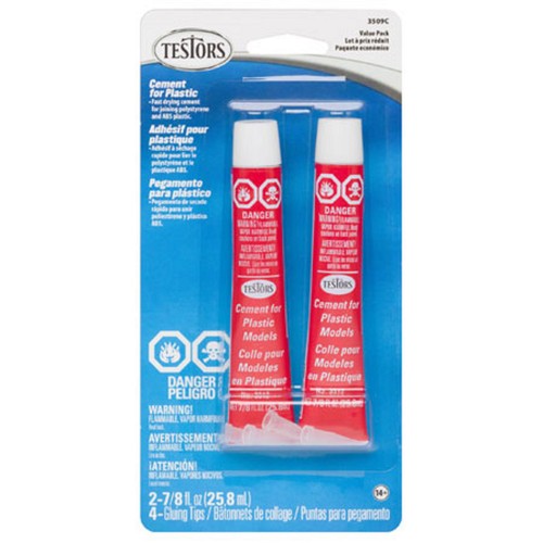 Testors Model Glue Plastic Cement 3509C 2x 7/8 oz Value Pack 4 Tips TES3509C