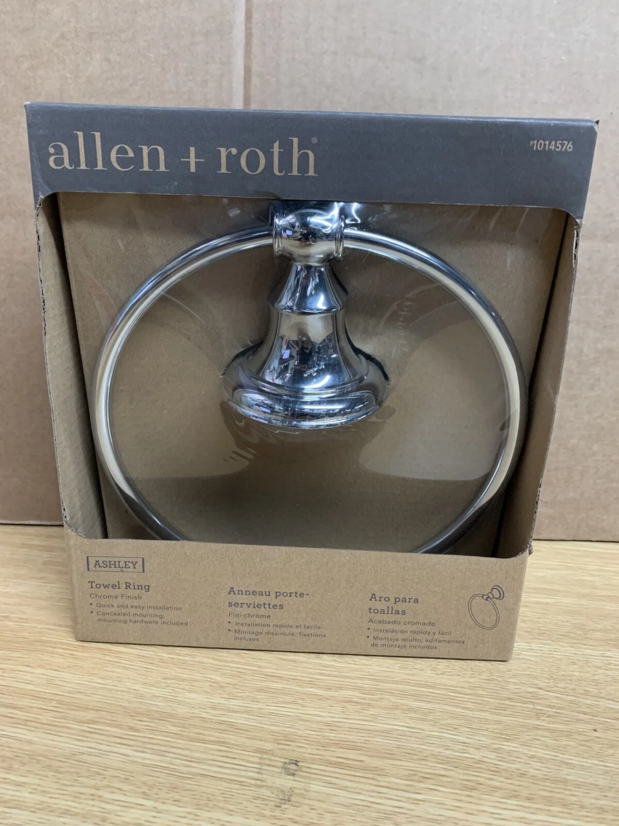 allen roth Ashley Chrome Wall Mount Single Towel Ring eBay