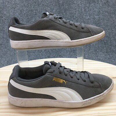 Puma Shoes Womens 7.5 Vikky Classic Low Sneakers 362624 Gray Suede Lace Up