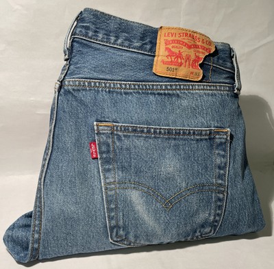 levis 501 jeans Used 33x32 Stone Washed Blue Some Stains On Front Leg(178)  | eBay