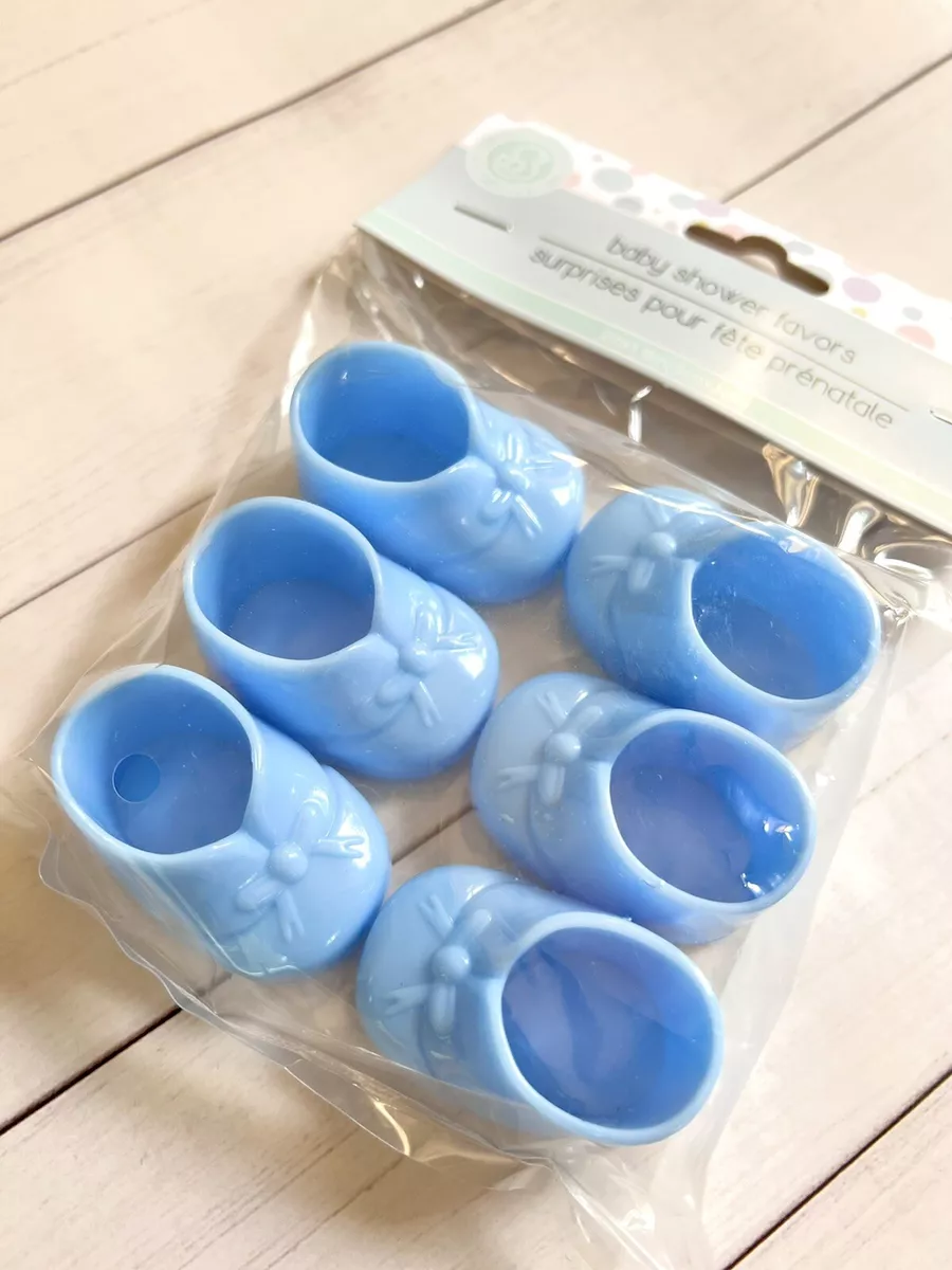 6 Plastic Baby Booties Shoes Mini Baby Shower Gifts Gender Reveal Favors  Decor