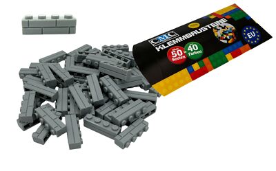 30 Klemmbausteine Mauersteine Wand 1x4 Masonry Profile Bricks 15533 Hellgrau