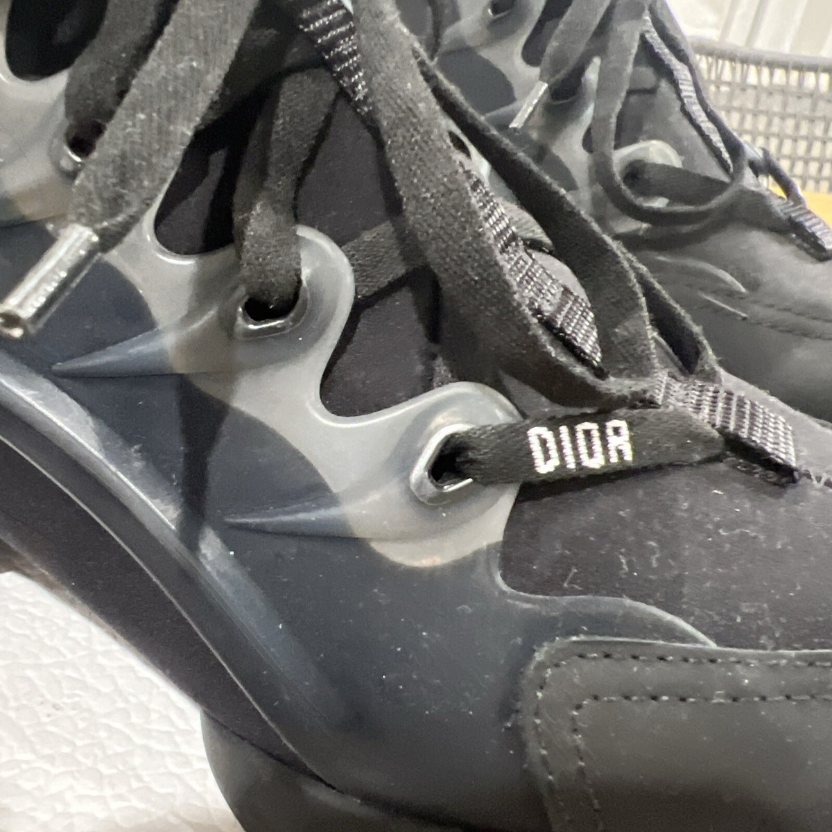 Dior| (M2417UNUO 900) Dior D-Connect Black Size 38.5 900 Noir Neoprene & Gros | eBay