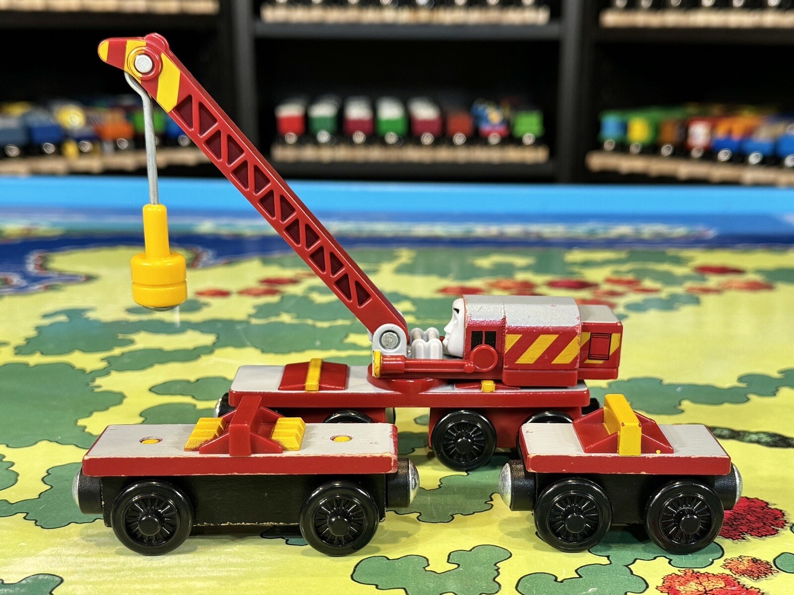 ROCKY - Thomas & Friends Wooden Railway Toy Train Breakdown Crane Retired 2013
