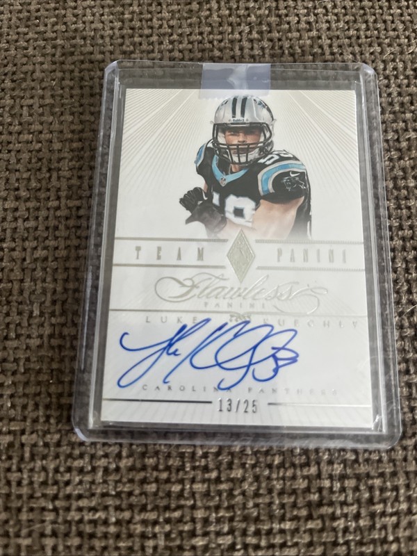 Panini Flawless Silver On Card Autograph Panthers Luke Kuechly 13/25 2014