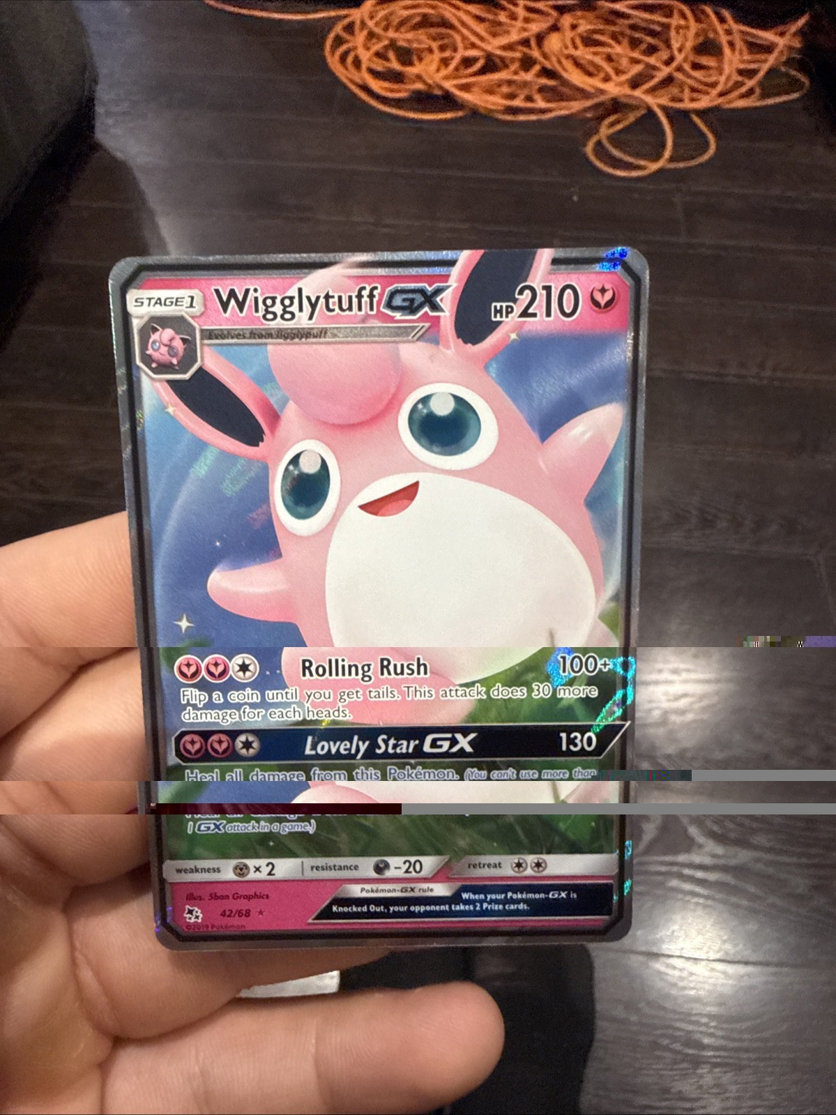 2019 Pokemon Wigglytuff GX 42/68 - Hidden Fates Ultra Rare