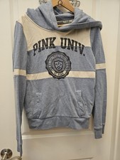 Victoria's Secret PINK University of Pink Hoodie L Blue White Stripe Y2K 1986