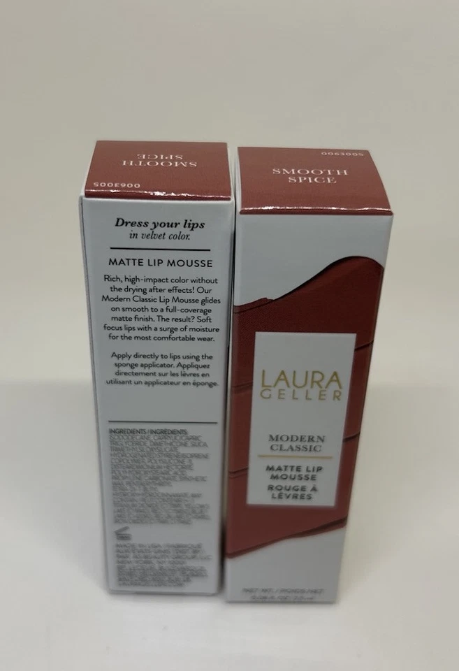 LOT OF 2 LAURA GELLER Modern Classic Matte Lip Mousse Velvet SMOOTH SPICE .08 OZ - Image 4 of 4