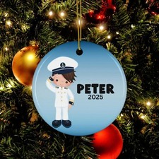 Personalized Navy Ornament,Custom Boys Soldier Ornament, US Navy Gifts, Patri...