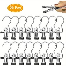 20 Pcs Portable Laundry Hooks No-Slip Metal Boots Hangers Single Coat Hangers