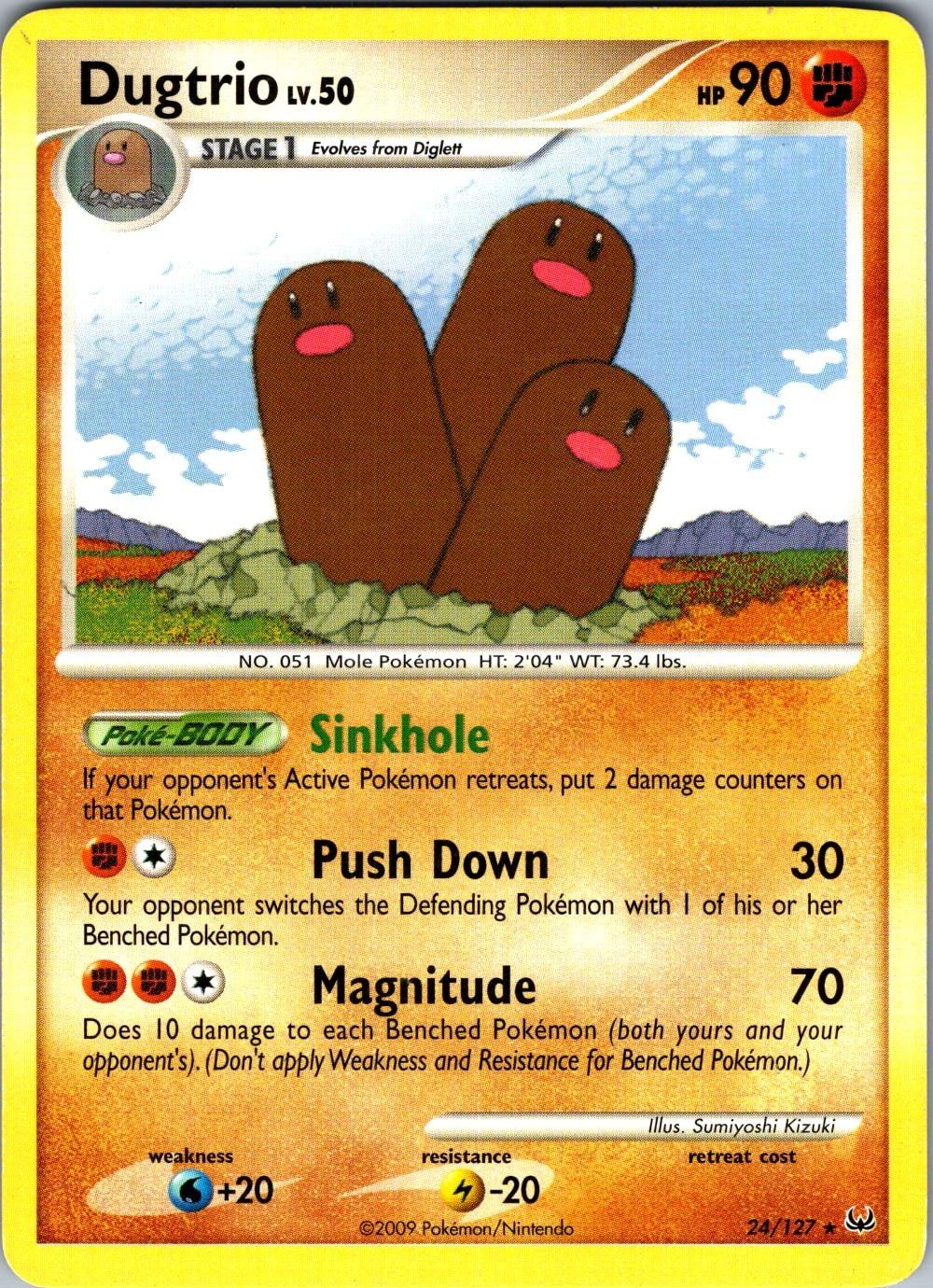 Dugtrio 24/127 Rare Platinum Pokemon Lightly Played