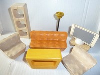 Puppenhaus MöBel Wohnzimmer Set Holz Puppenstube Kinder Modern Stabil