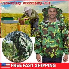 Bee Keeping Suit Protective Coat Pull Tops Beekeeping Smock Jacket Veil Hat Over