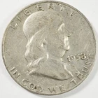1958D US Benjamin Franklin Half Dollar 90% Silver Coin Estate Unsorted As Found2