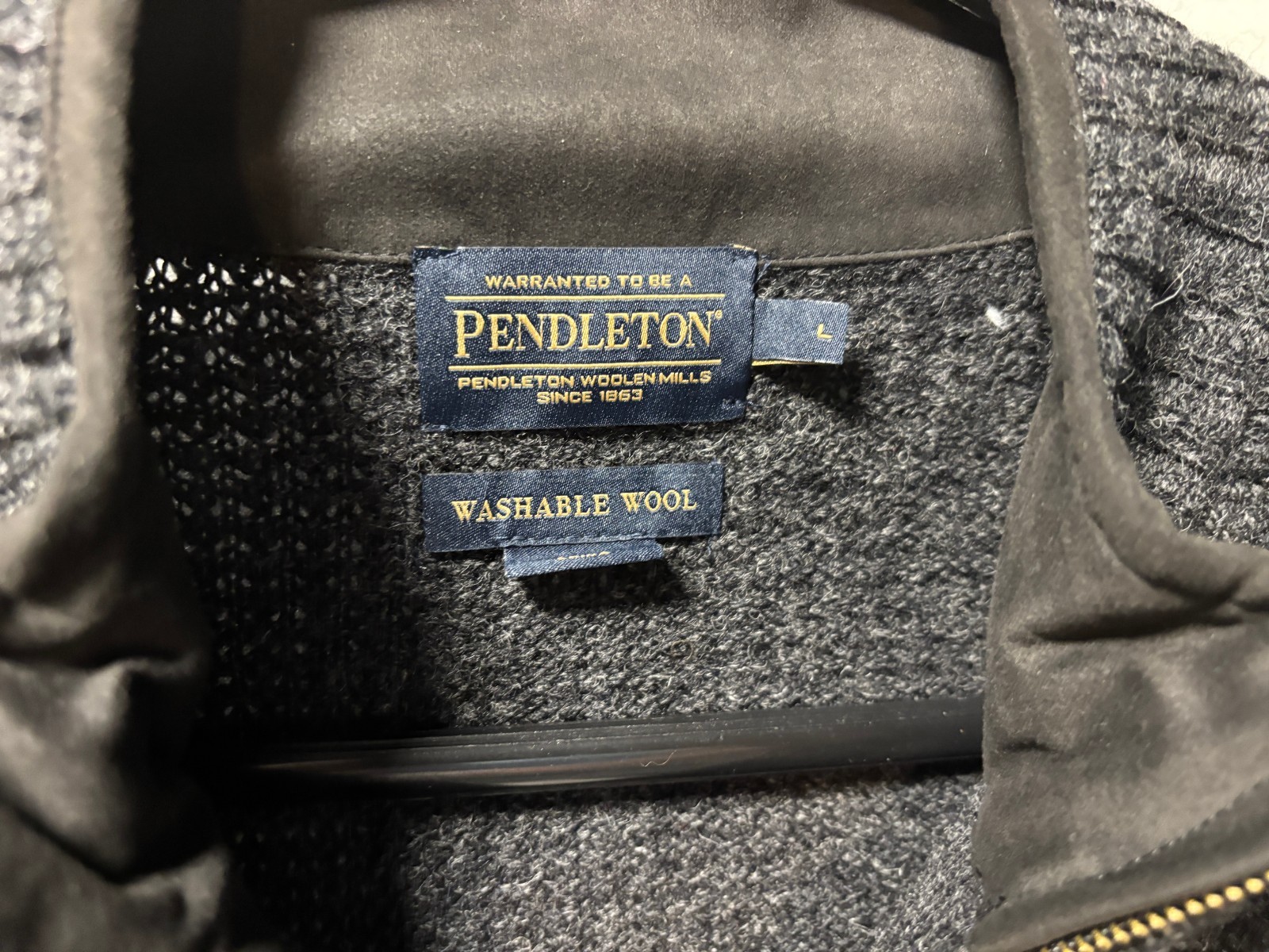Pendleton Gray Full Zip Washable Wool Sweater Siz… - image 2