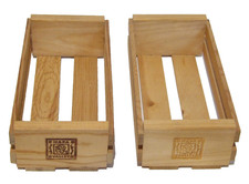 Napa Valley Box Co. Wood Crate Audio 12 Cassette Tape Storage Holder Set of 2 