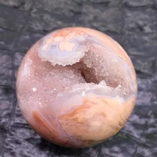Natural Pink Sakura Agate Crystal Sphere Cherry Blossom Ball Healing Decorat 1Pc