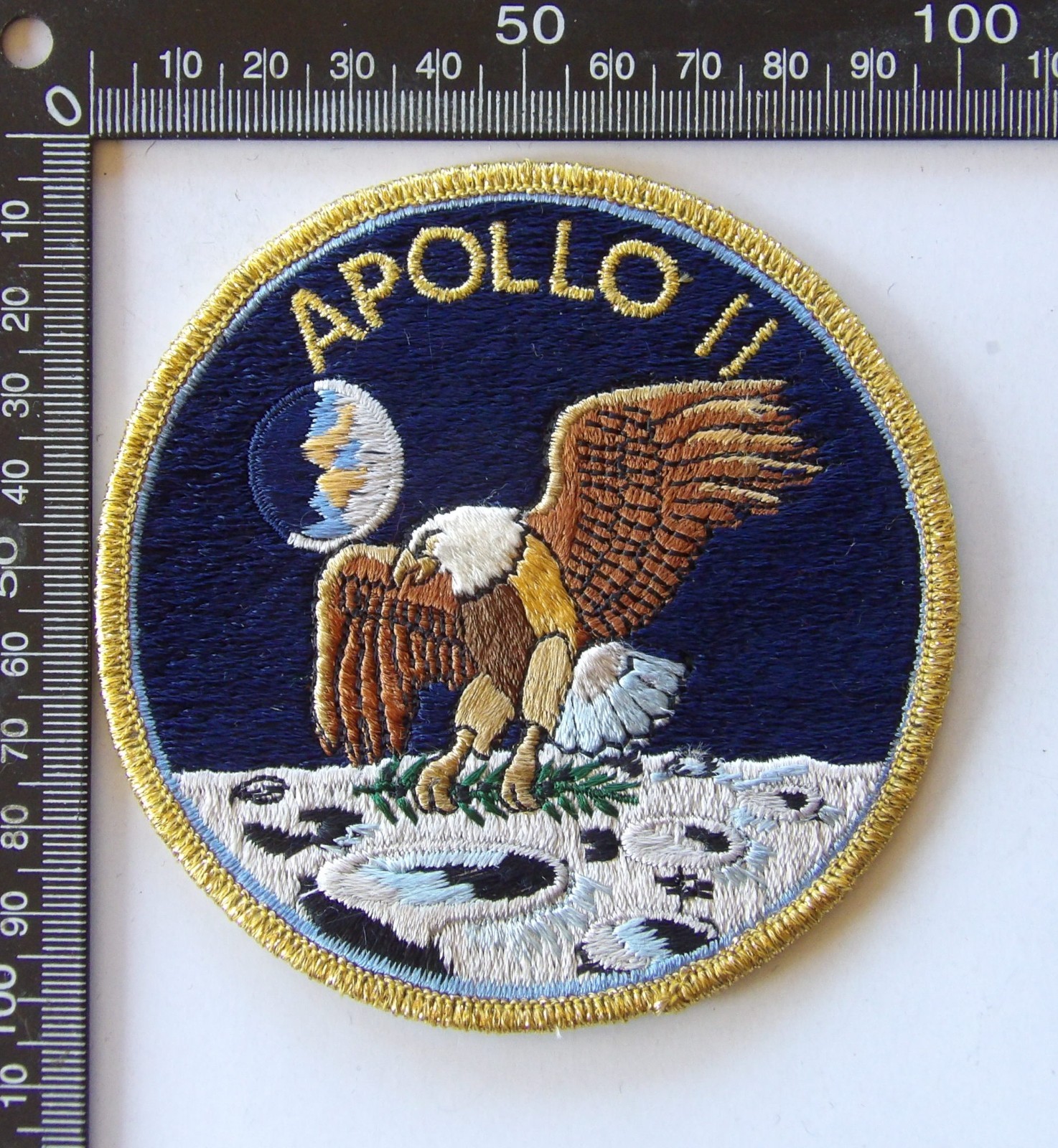 Vintage Apollo 11 AB Emblem Nasa SPACE Mission Patch Woven Cloth Sew-On ...