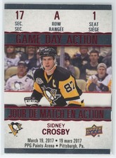 2017-18 upper deck tim hortons game day action Sidney Crosby Pittsburgh Penguins