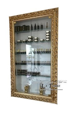Klassische Wandhängeschaufenster mit Glastüren im Barockstil Rahmen tr