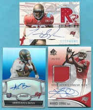 BUCCANEERS AUTO LOT OF 3 CERTIFIED AUTO AUTOGRAPH CARDS BENN STOVALL STEPHENS