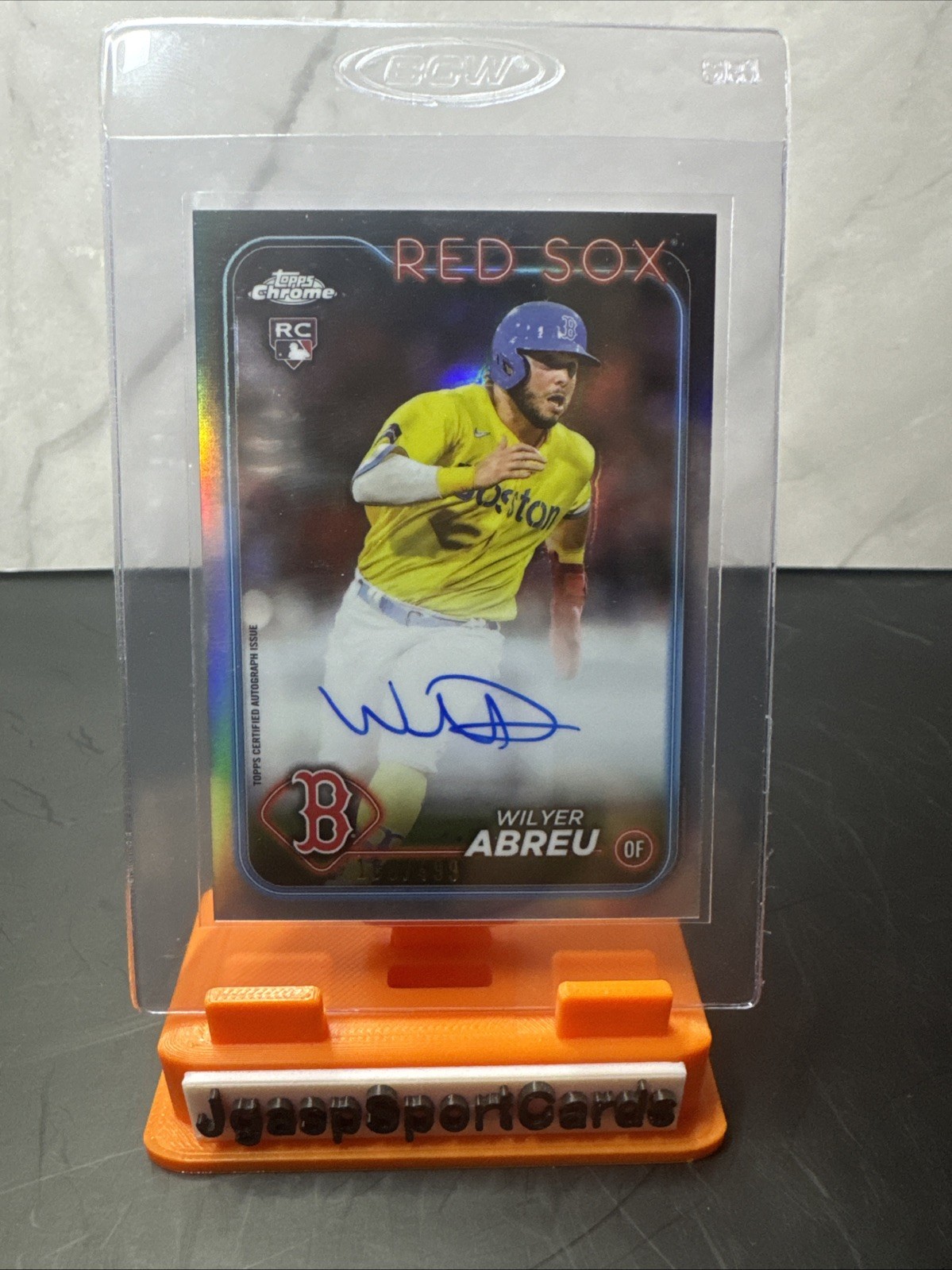 2024 Topps Chrome Rookie Autographs Wilyer Abreu #RA-WA Refractor /499 (AU, RC)