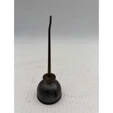 Vintage Metal Oil Can Dispenser with Spout for Tools Lubrication D1A