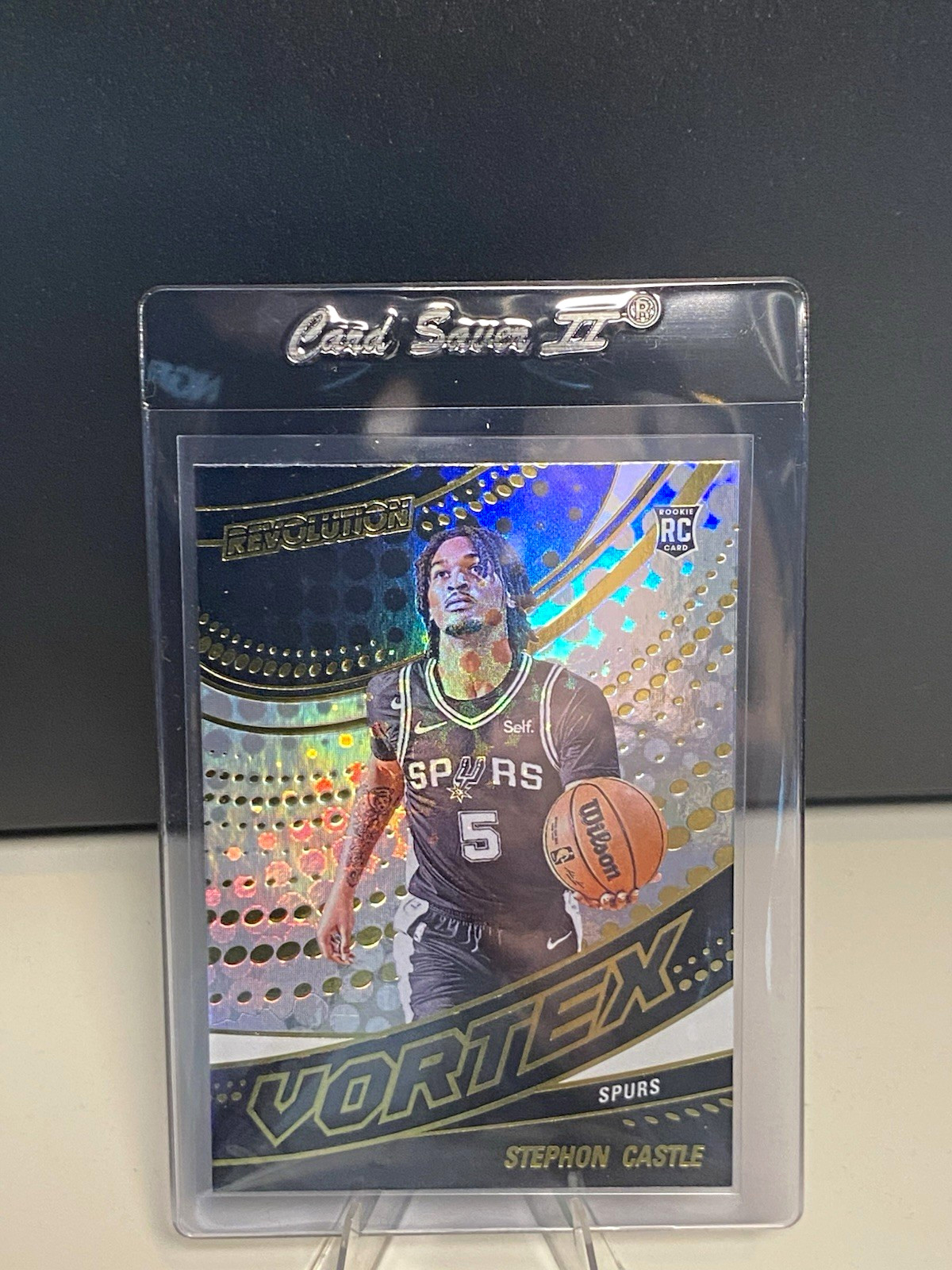 2024-25 Panini Revolution Vortex #19 Stephon Castle Rookie Insert Spurs