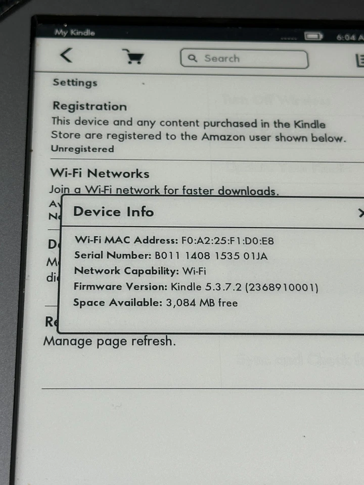 Amazon Kindle Touch (4-го поколения) D01200 - 4GB - Wi-Fi - 6" eReader - серый работает!!! - Изображение 3 из 4