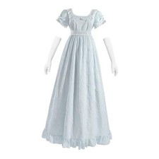 Regency Dresses Victorian Empire Waist Dress for Women Tea Party Medium Blue