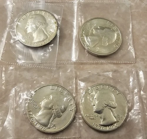1976 Bicentennial Washington Quarter 40% Silver S Mint Proof Lot of 4