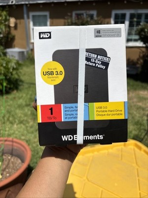 Western Digital WD Elements SE 1 TB Portable USB 3.0 External Hard Drive Sealed