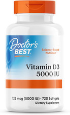 Doctor'S Best, Vitamin D3, 5.000 IU, Hochdosiert, Depot Wochendosis, 720 Weichka